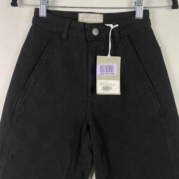 Everlane The Utility Barrel Pant High-Rise Crop in Black Size 000 - Picture 2 of 11